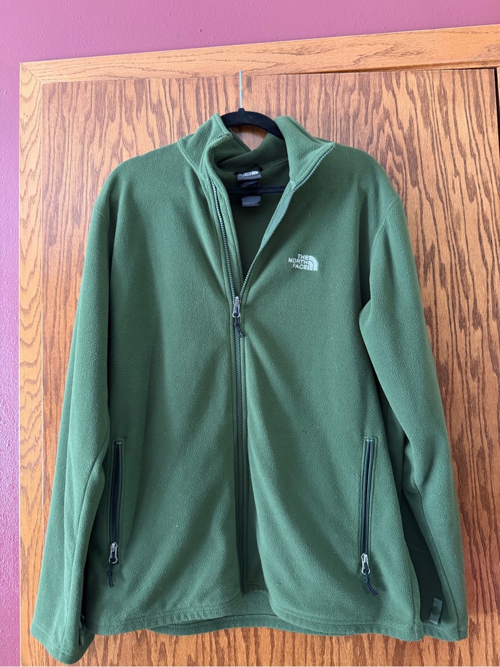 The North Face Men's Olive Green Full-Zip Fleece Jacket